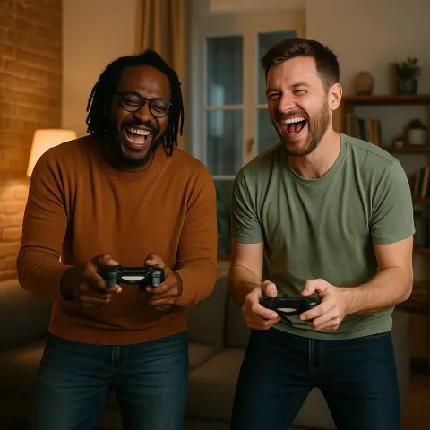 Two Men Are Enjoying Themselves