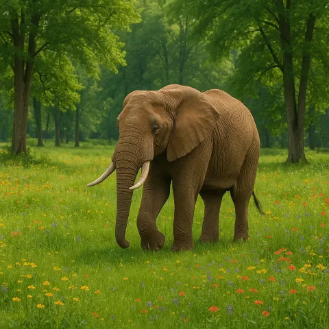 Elephant Strolling Alone