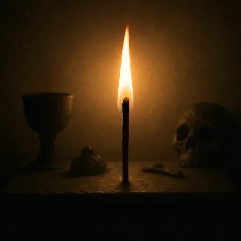 Single Matchstick of Light Wood Splint
