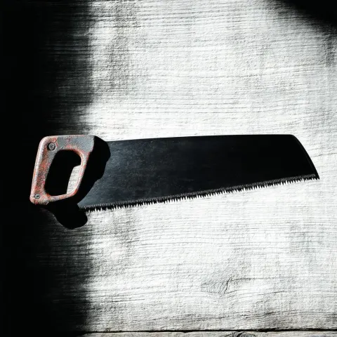 Weathered Handsaw in Grainy CineStill Light