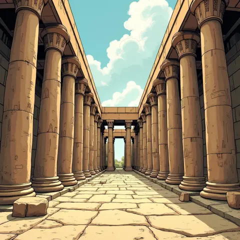 Karnak Hypostyle Hall in Bold Manga