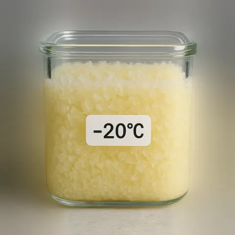 Depict a Clear Vessel Containing Oil Cooled to -20°C