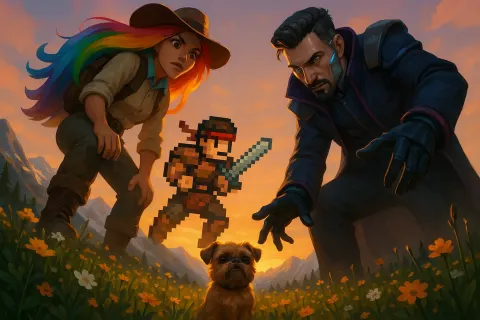 Towering Rainbow-haired Explorer