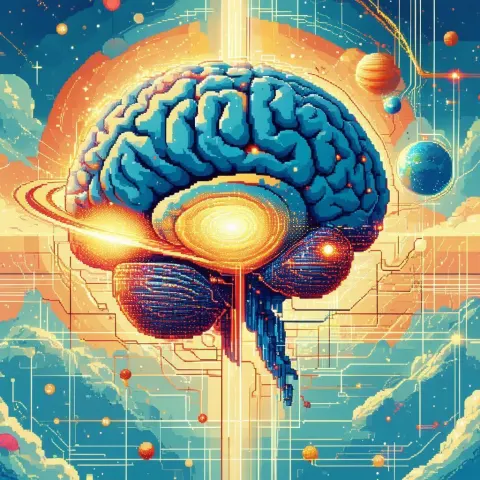 Pixel Brain Wired to the Solar System