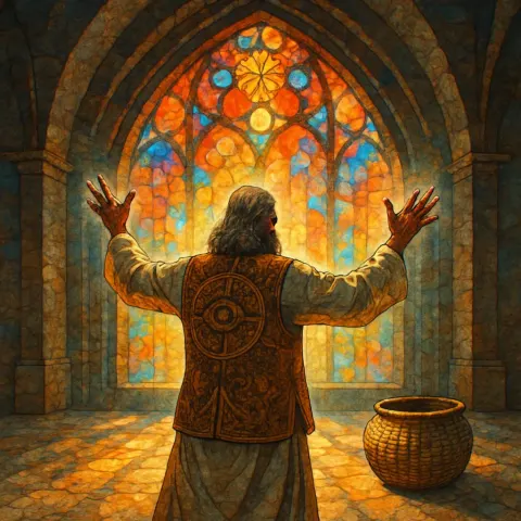 Figure—perhaps a Controversial Spiritual Leader