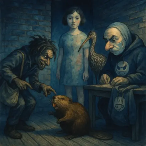 Trickster Character in a Jumpsuit and Matted Dreadlocks