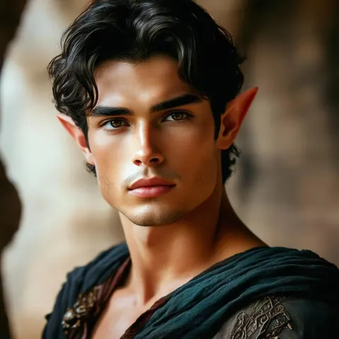 Brooding Half Elf in Cinematic Shadow