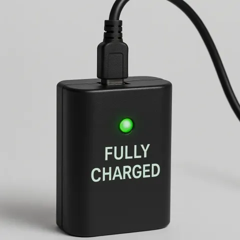 Black Rechargeable Battery Pack with a Charging Cable