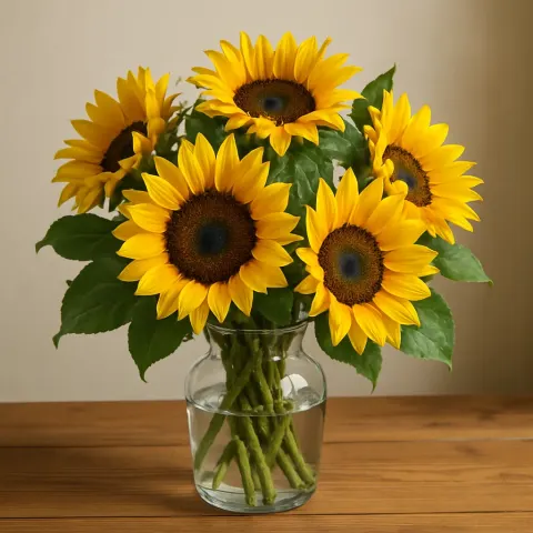 Bouquet of Bright Yellow Sunflowers