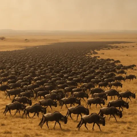 Vast Herd of Wildebeest