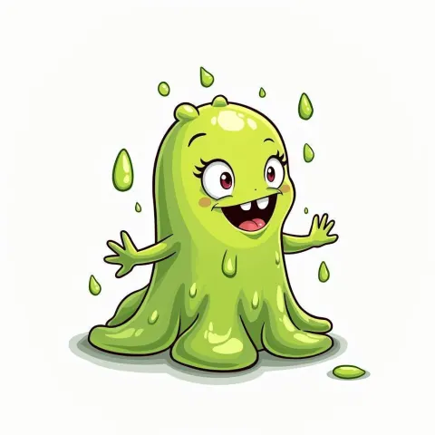 Charming Toxic Ooze Creature in Playful Motion