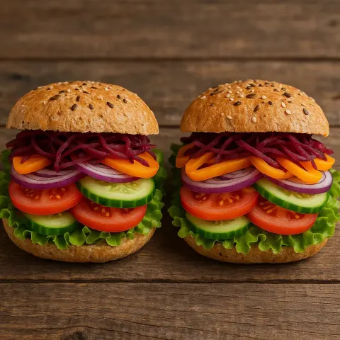 Two Vibrant Sandwiches