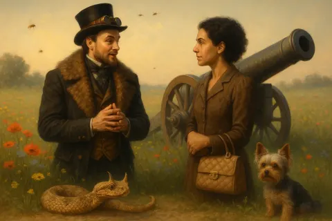 Charismatic Male Political Leader in Steampunk Victorian Attire