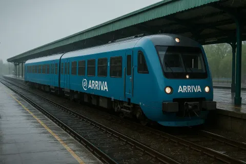 Blue Arriva Train