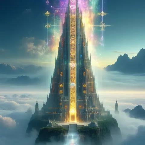 Golden Ratio Tower Wreathed in Runes