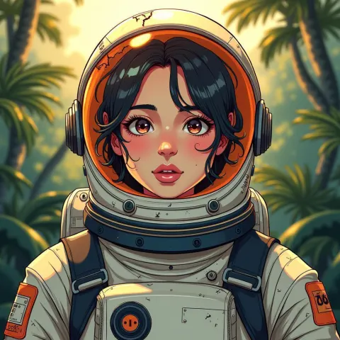 Female Astronaut Stranded in a Manga Jungle