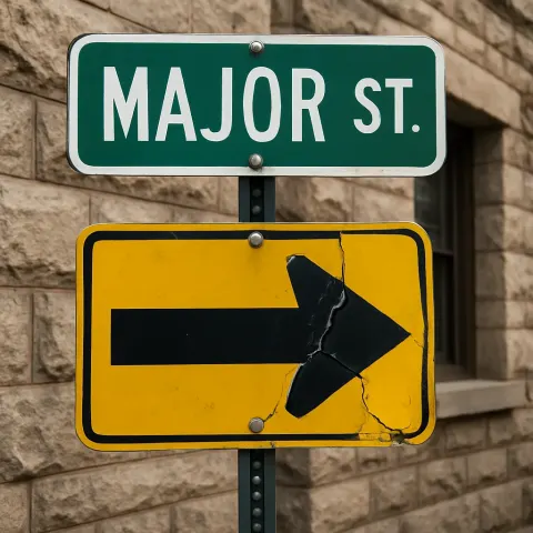 Street Sign for "Major St." Stands