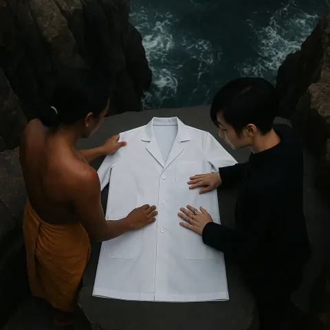 On Rugged Cliffs Above Violent Waves