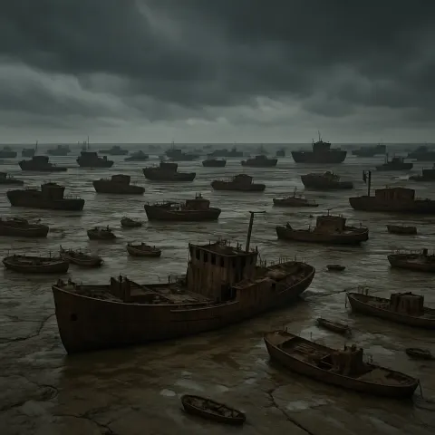 Immense Graveyard of Countless Rusting Shipwrecks Lies