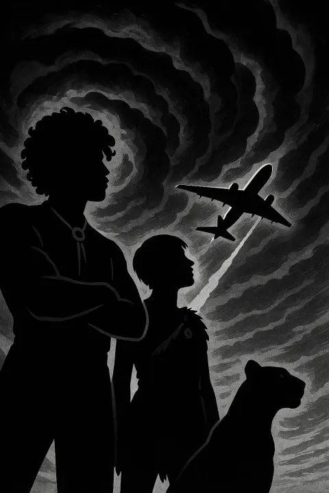 Curly-haired Sub-Saharan Figure with a Bolo Tie and Crossed Arms