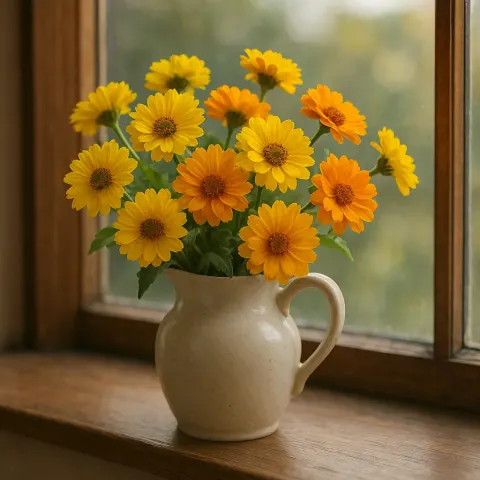 Ceramic Jug Filled with Vibrant