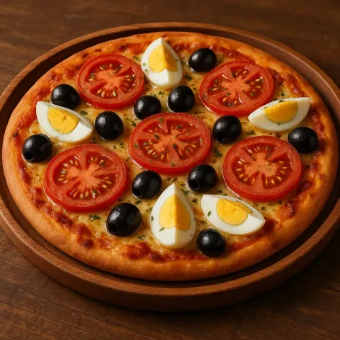 Pizza Topped with Sliced Tomatoes