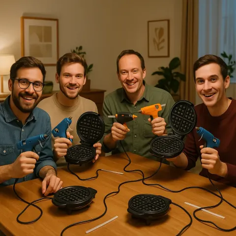Several Men Are Assembled at a Dining Table