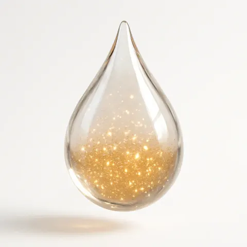 Incredibly Realistic 3D Representation of a Glass Teardrop Suspended Gracefully
