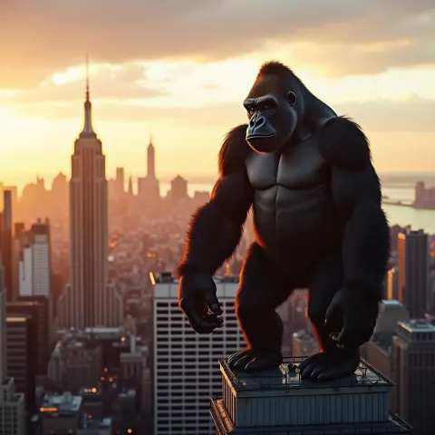 Colossal Gorilla Atop the Empire State