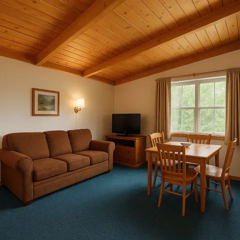 Cozy Living Space Featuring a Brown Couch
