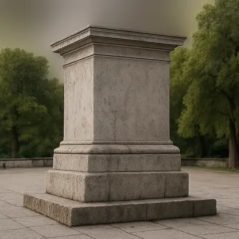 Substantial Stone Base Standing Empty