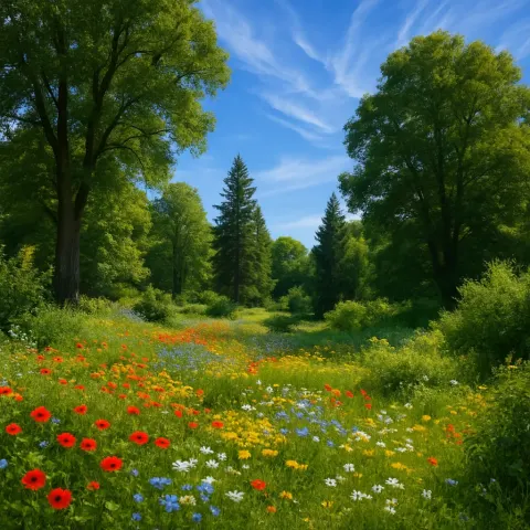 Stunning Photograph Captures an Idyllic Outdoor Scene Featuring a Lively