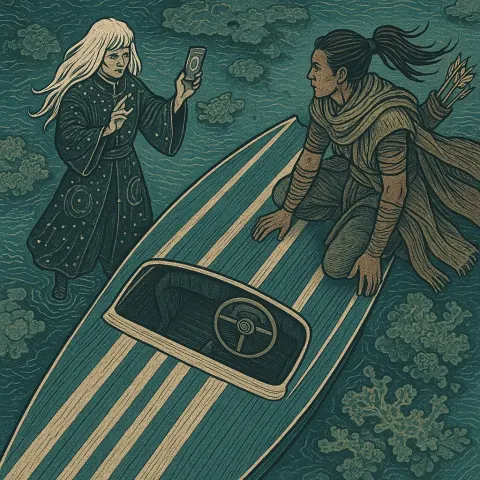 Woodblock Print Aesthetic Reveals a Scene of Intricate Pattern