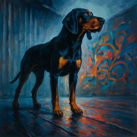 Single Black-and-tan Coonhound