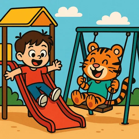 Playful Illustration of a Tiger