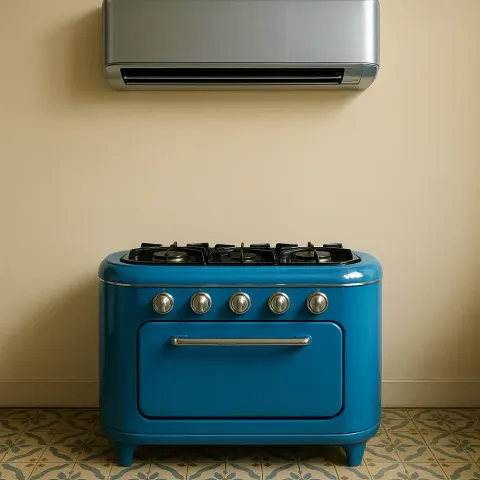 Shiny Silver Air Conditioner