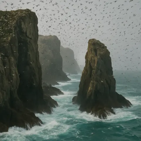 Innumerable Tiny Seabirds Swirl Like Confetti