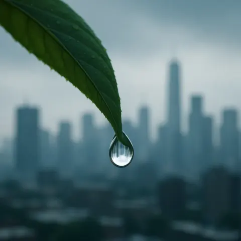 Detailed View of a Raindrop