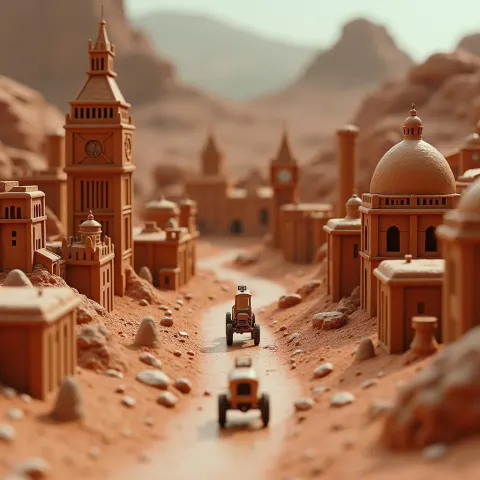 Clay London Landmarks on Martian Soil