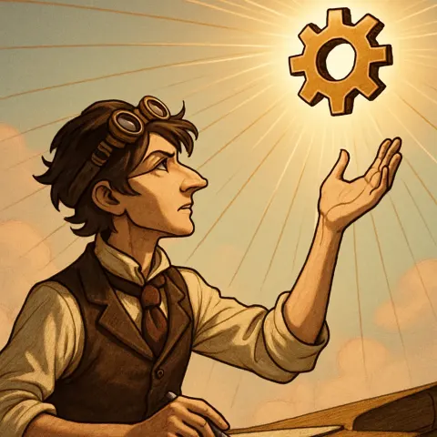 Young Steampunk Author with a Sharp Nose