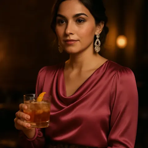Woman in a Pink Satin Blouse