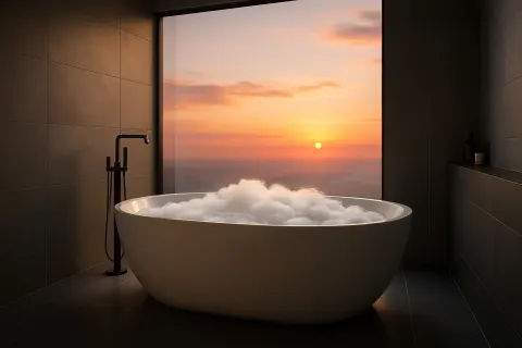 Gleaming White Oval Bathtub