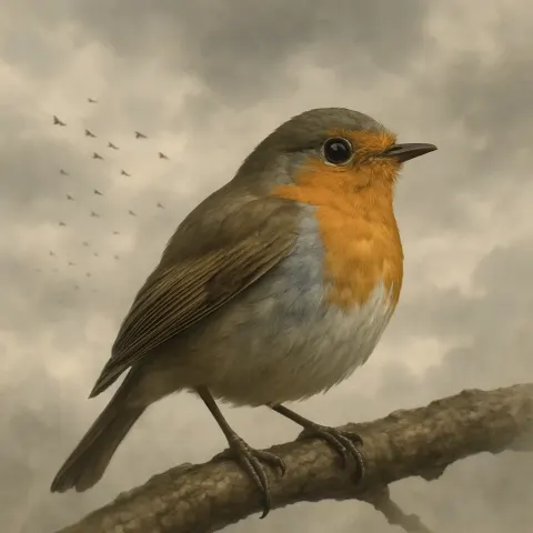 Detailed View of a Bird Sitting on a Branch