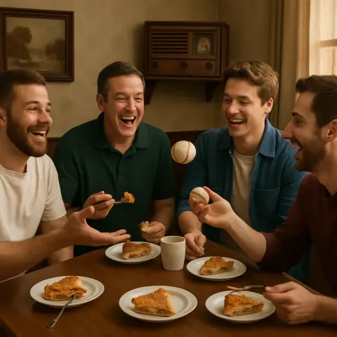 Gathering of Men Sits at a Table