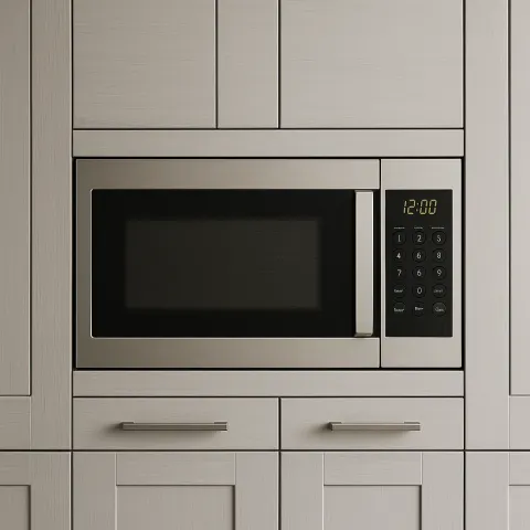 Microwave Embedded Within the Kitchen Wall
