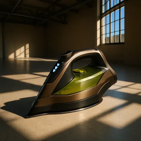 Single Iron—defined by its Futuristic Geometric Form in Metallic Bronze