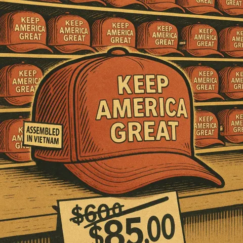 Craft a Satirical Illustration Styled as a Retro American Comic