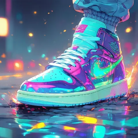 Futuristic Anime Sneakers in Glossy Detail