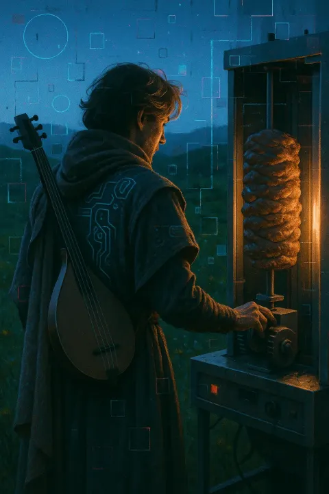Contemplative Figure of European Descent