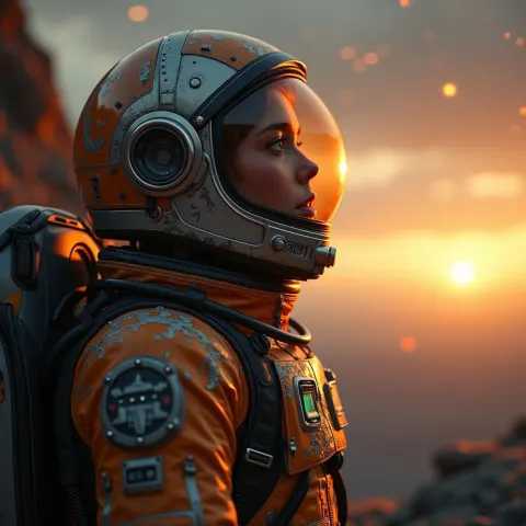 Astronaut Gazing Into the Starry Unknown